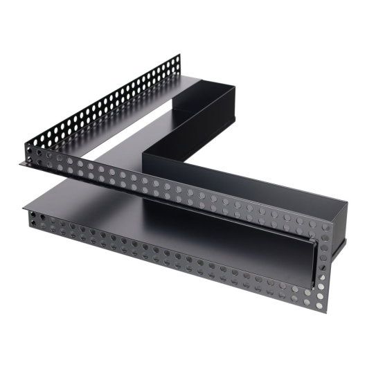 1086-OAD Open Air DOT putzbündige Ventilationsleiste ECKE 400 x 400 x 60 mm, schwarz
