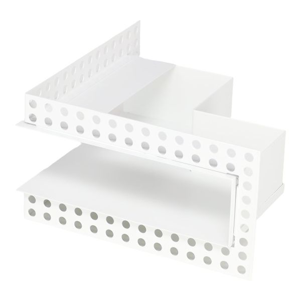 1077-OAD Open Air DOT putzbündige Ventilationsleiste ECKE 200 x 200 x 60 mm, weiß