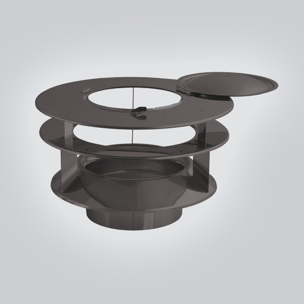 Haube zum Rauchsauger Ø 200 mm, Edelstahl schwarz