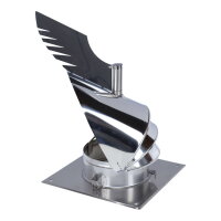 &Oslash; 200 mm Schornsteinaufsatz Rotowent Dragon 1 aufklappbar mit Bodenplatte, Edelstahl
