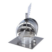 &Oslash; 250 mm Schornsteinaufsatz Rotowent Dragon 1 aufklappbar mit Bodenplatte, Edelstahl