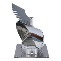 &Oslash; 250 mm Schornsteinaufsatz Rotowent Dragon 1 aufklappbar mit Bodenplatte, Edelstahl