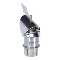 &Oslash; 250 mm Schornsteinaufsatz Rotowent Dragon 2 aufklappbar zum Einstecken, Edelstahl