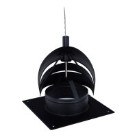 &Oslash; 200 mm Schornsteinaufsatz Rotowent Dragon 1 aufklappbar mit Bodenplatte, Edelstahl, schwarz