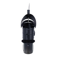 &Oslash; 130 mm Schornsteinaufsatz Rotowent Dragon 2 aufklappbar zum Einstecken, Edelstahl, schwarz