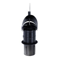 &Oslash; 150 mm Schornsteinaufsatz Rotowent Dragon 2 aufklappbar zum Einstecken, Edelstahl, schwarz
