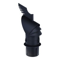 &Oslash; 180 mm Schornsteinaufsatz Rotowent Dragon 2 aufklappbar zum Einstecken, Edelstahl, schwarz