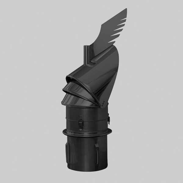 Schornsteinaufsatz Rotowent Dragon 2 aufklappbar zum Einstecken, Edelstahl, Ø 200 mm, schwarz