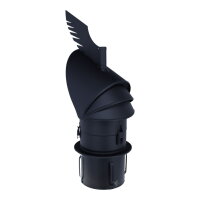 &Oslash; 200 mm Schornsteinaufsatz Rotowent Dragon 2 aufklappbar zum Einstecken, Edelstahl, schwarz