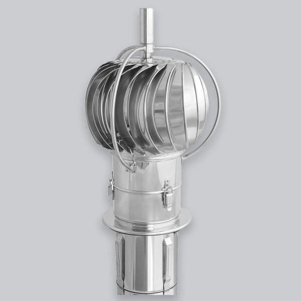 Schornsteinaufsatz Turbowent TUZ 2 aufklappbar zum Einstecken, Edelstahl, Ø 150 mm