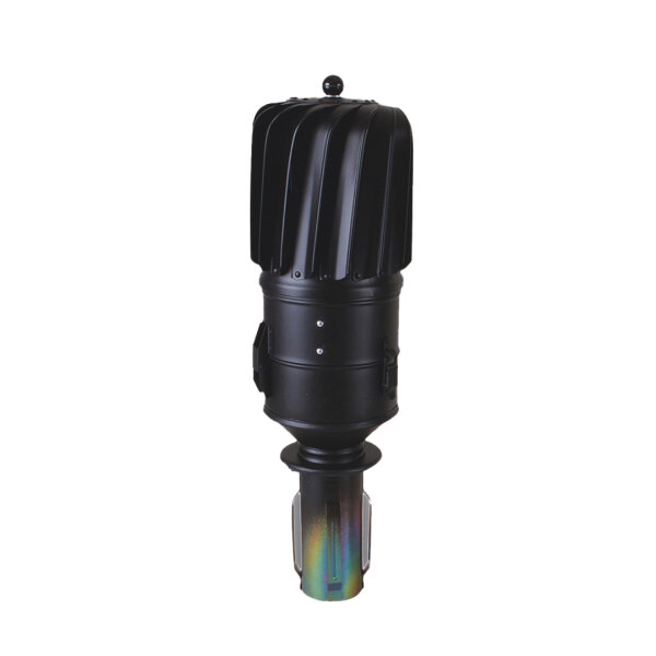 Schornsteinaufsatz Tulipan 3 aufklappbar zum Einstecken, Edelstahl schwarz, Ø 100 mm, für Pelletanlagen