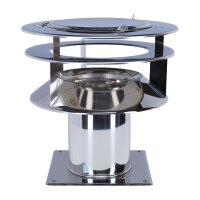 &Oslash; 150 mm Schornsteinaufsatz Diffuser 1 mit Bodenplatte, Edelstahl