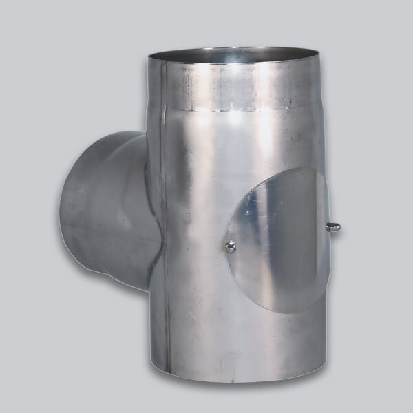 T-Stück 90° Kompakt mit Revisionstür, Edelstahl 2 mm, Ø 160 mm