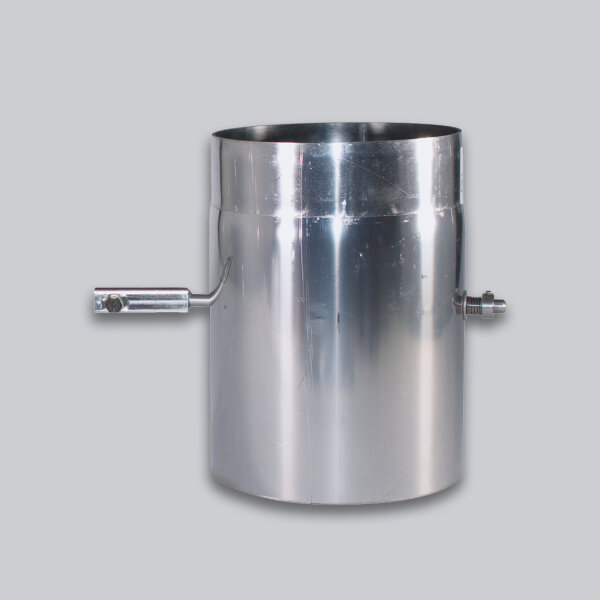 Absperrklappe mit 8 x 8 Innenvierkant dichtschließend, Edelstahl 2 mm, Ø 180 mm