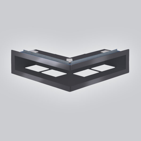 Airliner 90° 35-10, Ventilationsleiste über Eck, 350 x 350 x 100 mm, schwarz