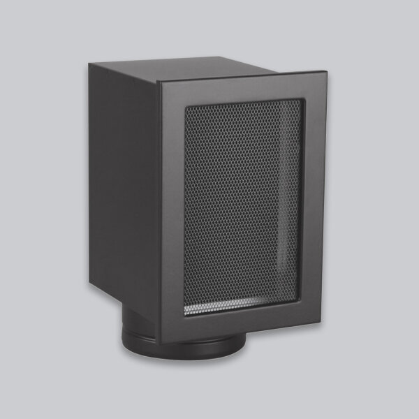 Stutzenkasten 240 x 170 mm, mit 1 vertikalen Stutzen Ø 125 mm, schwarz