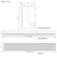 EasyLine Gitter 500 x 101 mm, wei&szlig;