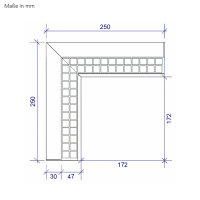EasyLine Gitter Innenecke 250 x 250 x 101 mm, wei&szlig;