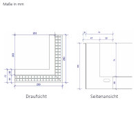 EasyLine Gitter Au&szlig;enecke 250 x 250 x 101 mm, wei&szlig;