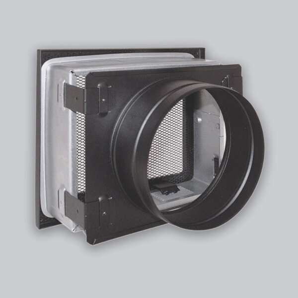 Stutzenblech 190 x 170 mm, mit 1 Stutzen Ø 125 mm, schwarz