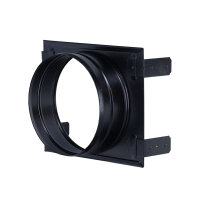 Stutzenblech 190 x 170 mm, mit 1 Stutzen &Oslash; 125 mm, schwarz