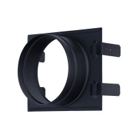 Stutzenblech 200 x 145 mm, mit 1 Stutzen &Oslash; 125 mm, schwarz