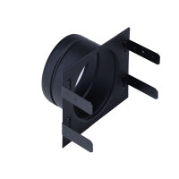 Stutzenblech 200 x 145 mm, mit 1 Stutzen &Oslash; 125 mm, schwarz