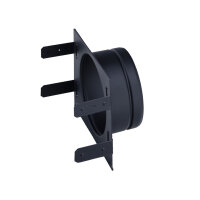 Stutzenblech 200 x 145 mm, mit 1 Stutzen &Oslash; 125 mm, schwarz