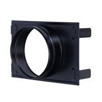 Stutzenblech 240 x 170 mm, mit 1 Stutzen &Oslash; 125 mm, schwarz