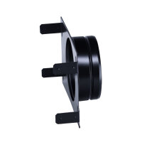 Stutzenblech 240 x 170 mm, mit 1 Stutzen &Oslash; 125 mm, schwarz
