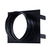 Stutzenblech 240 x 170 mm, mit 1 Stutzen &Oslash; 150 mm, schwarz