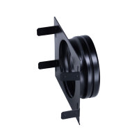 Stutzenblech 240 x 170 mm, mit 1 Stutzen &Oslash; 150 mm, schwarz