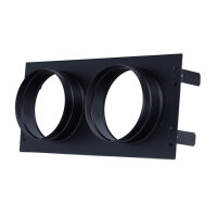 Stutzenblech 325 x 170 mm, mit 2 Stutzen &Oslash; 125 mm, schwarz