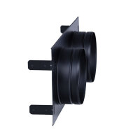 Stutzenblech 325 x 170 mm, mit 2 Stutzen &Oslash; 125 mm, schwarz