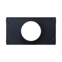 Stutzenblech 325 x 195 mm, mit 1 Stutzen &Oslash; 125 mm, schwarz