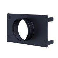 Stutzenblech 325 x 195 mm, mit 1 Stutzen &Oslash; 125 mm, schwarz