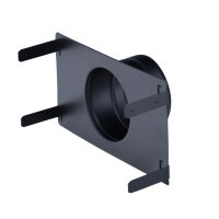 Stutzenblech 325 x 195 mm, mit 1 Stutzen &Oslash; 125 mm, schwarz