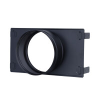Stutzenblech 325 x 195 mm, mit 1 Stutzen &Oslash; 150 mm, schwarz