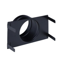 Stutzenblech 325 x 195 mm, mit 1 Stutzen &Oslash; 150 mm, schwarz