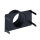 Stutzenblech 325 x 195 mm, mit 1 Stutzen Ø 150 mm, schwarz