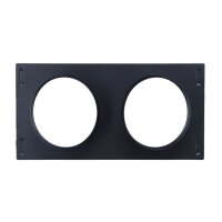 Stutzenblech 325 x 195 mm, mit 2 Stutzen &Oslash; 125 mm, schwarz