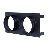 Stutzenblech 325 x 195 mm, mit 2 Stutzen &Oslash; 125 mm, schwarz