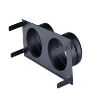Stutzenblech 325 x 195 mm, mit 2 Stutzen &Oslash; 125 mm, schwarz