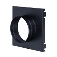 Stutzenblech 220 x 220 mm, mit 1 Stutzen &Oslash; 125 mm, schwarz