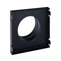 Stutzenblech 220 x 220 mm, mit 1 Stutzen &Oslash; 125 mm, schwarz