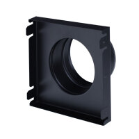 Stutzenblech 220 x 220 mm, mit 1 Stutzen &Oslash; 125 mm, schwarz