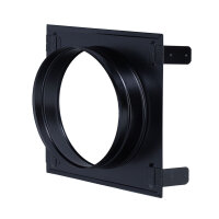 Stutzenblech 220 x 220 mm, mit 1 Stutzen &Oslash; 150 mm, schwarz