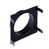 Stutzenblech 220 x 220 mm, mit 1 Stutzen &Oslash; 150 mm, schwarz