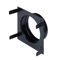 Stutzenblech 220 x 220 mm, mit 1 Stutzen &Oslash; 150 mm, schwarz