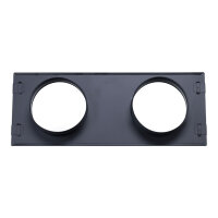 Stutzenblech 450 x 170 mm, mit 2 Stutzen &Oslash; 125 mm, schwarz